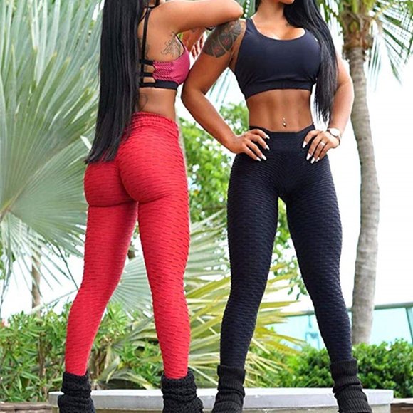 NTW Anticellulite Fitness Leggings Pants Red - Picture 9 of 13